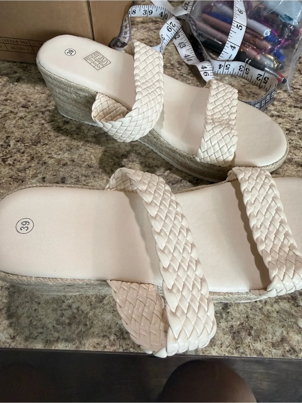 Woven Cream Platform Sandals for Women - Elevated Casual Style